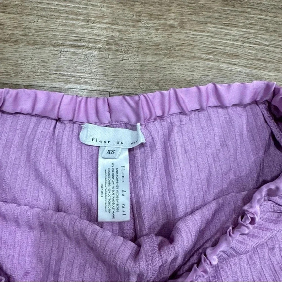 Fluer Du Mal Ribbed-Knit‎ Pajama Shorts Rose Quartz - Picture 4 of 4
